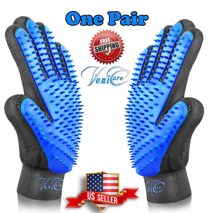 Transform Your Pet Grooming Routine with Our 2-in-1 Blue Pet Grooming Gloves - Ideal for Dogs and Cats!