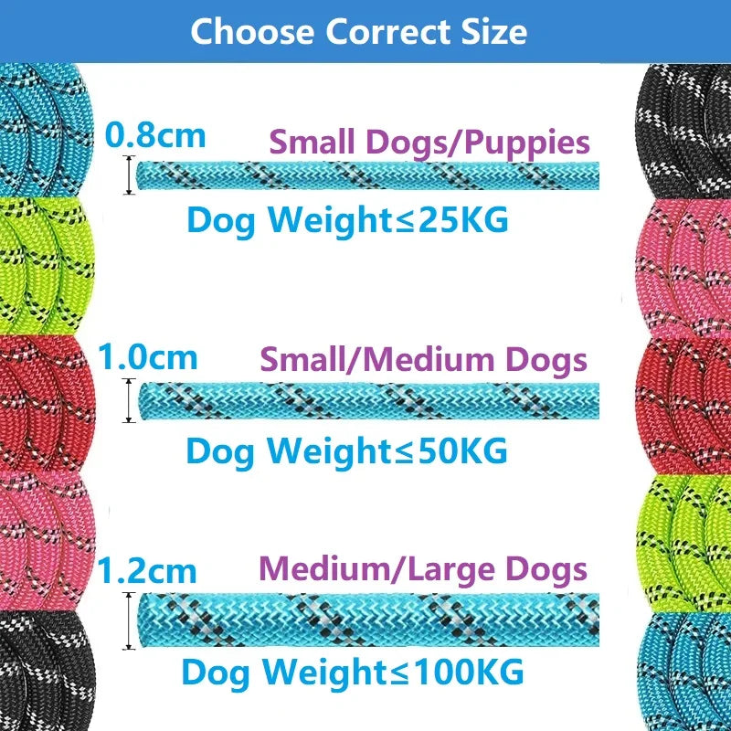 Durable Soft Handle Dog Leashes - Available in 120/150/200/300CM for All Breeds