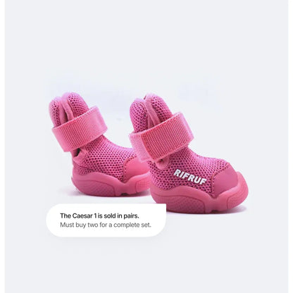 Rifruf Breathable Non-Slip Pet Sneakers - Lightweight Paw Protection for Dogs & Cats (Set of 2)
