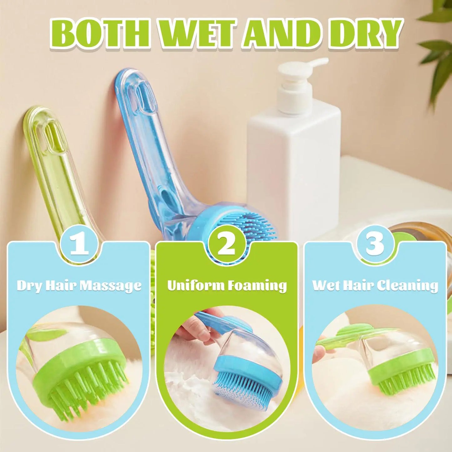 Transform Bath Time with Our Pet Bath Brush & Shampoo Dispenser – Gentle Grooming Tool for Dogs & Cats!