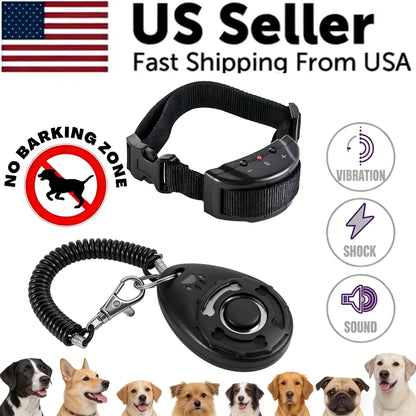 Ultimate 2-in-1 Dog Bark Collar Training Set - Gentle Remote Control Solution for Peaceful Home & Outdoor Adventures!