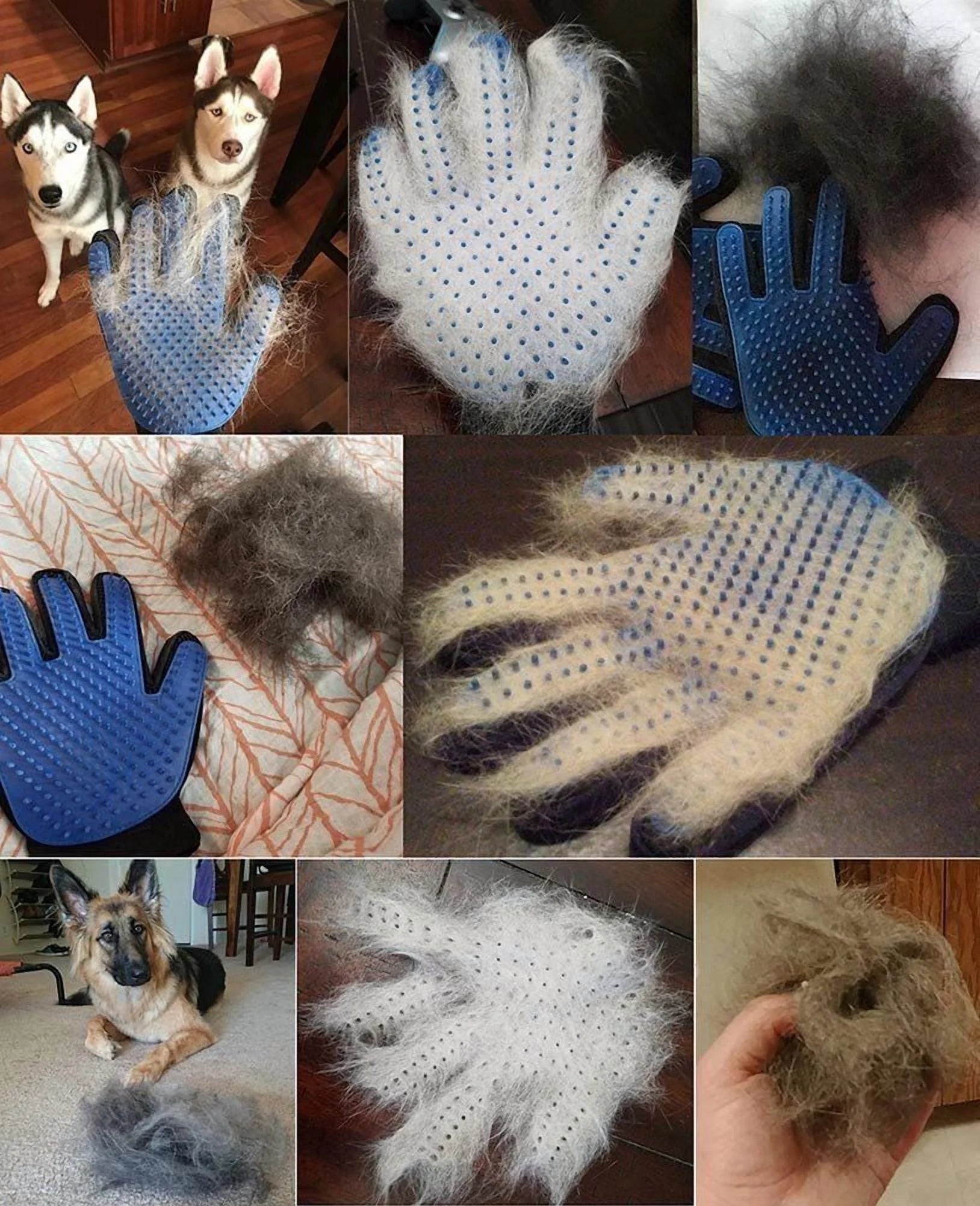Transform Your Pet Grooming Routine with Our 2-in-1 Blue Pet Grooming Gloves - Ideal for Dogs and Cats!