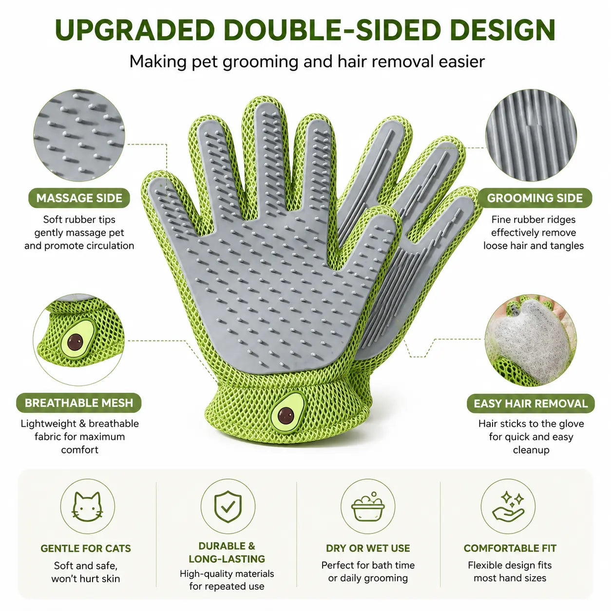 Transform Grooming Time into Bonding Moments with Our Pet Grooming Glove - Soft Silicone Brush for Cats & Dogs, Effortlessly Deshed and Pamper Your Furry Friends!