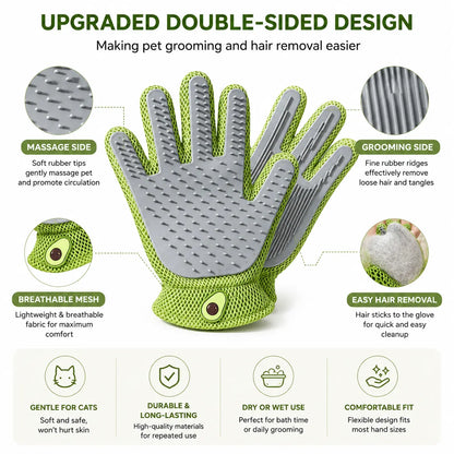 Transform Grooming Time into Bonding Moments with Our Pet Grooming Glove - Soft Silicone Brush for Cats & Dogs, Effortlessly Deshed and Pamper Your Furry Friends!