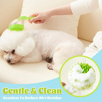 Transform Bath Time with Our Pet Bath Brush & Shampoo Dispenser – Gentle Grooming Tool for Dogs & Cats!