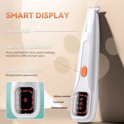 Ultimate Pet Precision Hair Trimmer Kit - Rechargeable Dog & Cat Grooming Clippers with LED Light, Dual-Speed Motor, Waterproof & Ultra Low Noise Design for Stress-Free Grooming
