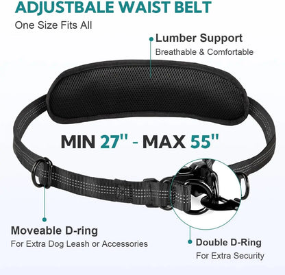 Pipidodo Hands-Free Dual Dog Leash with Waist Bag & Cushioned Pad – Walk Two Dogs with Ease and Comfort!