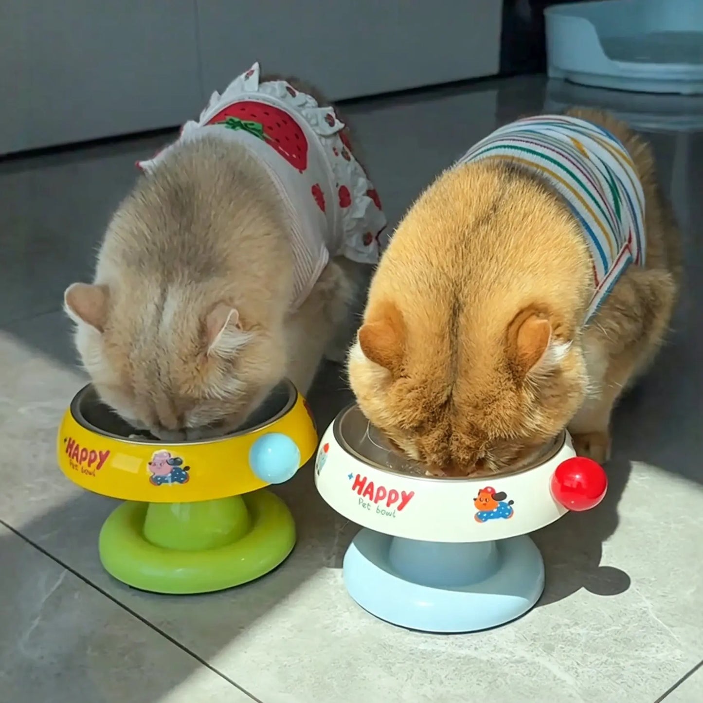 Stylish Stainless Steel Cat and Dog Bowl Feeder - Anti-Slip, Easy to Clean, and Available in 3 Vibrant Colors!