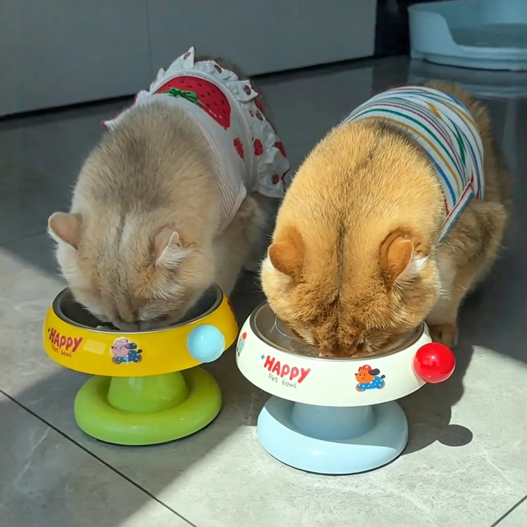 Stylish Stainless Steel Cat and Dog Bowl Feeder - Anti-Slip, Easy to Clean, and Available in 3 Vibrant Colors!