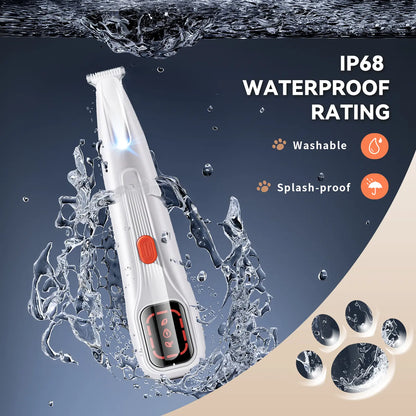 Ultimate Pet Precision Hair Trimmer Kit - Rechargeable Dog & Cat Grooming Clippers with LED Light, Dual-Speed Motor, Waterproof & Ultra Low Noise Design for Stress-Free Grooming