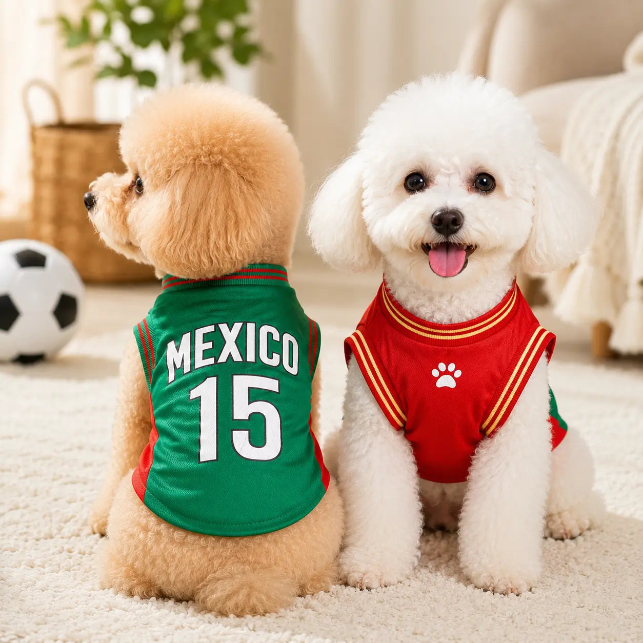 Mexico 15 Pet Jersey Shirt - Stylish & Breathable Sports Vest for Small Dogs & Cats, Perfect for Daily Wear, Outdoor Adventures, and Special Occasions