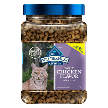 Wilderness Crunchy Chicken Cat Treats - 12oz Bag of Deliciousness for Your Feline Friend!