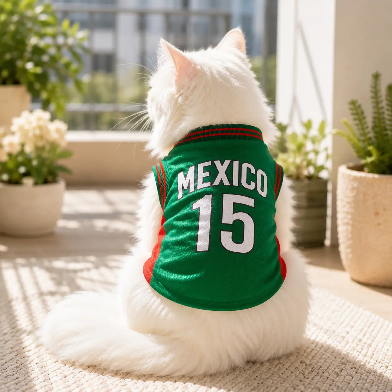 Mexico 15 Pet Jersey Shirt - Stylish & Breathable Sports Vest for Small Dogs & Cats, Perfect for Daily Wear, Outdoor Adventures, and Special Occasions